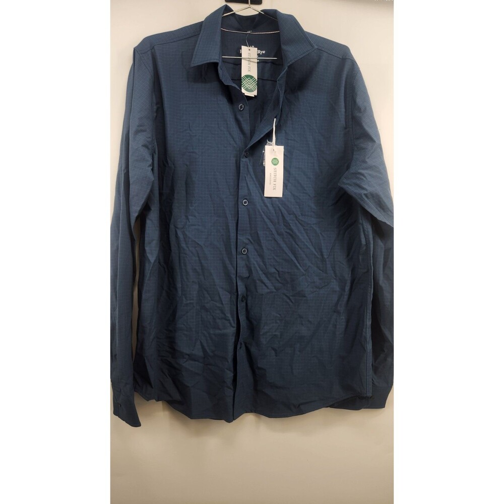 Hawker Rye Navy Blue‎ Large Tall Performance Shirt Long Sleeve NWT